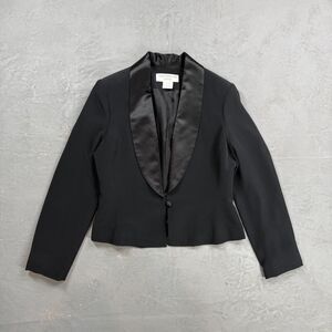 Vintage Jones New York Single Button Black Tuxedo Jacket Women's 8